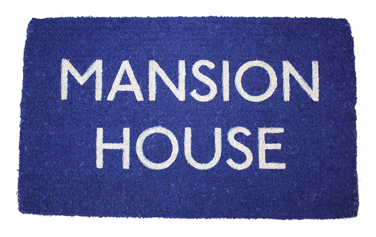 Homes - blue lines: blue mansion house doormat