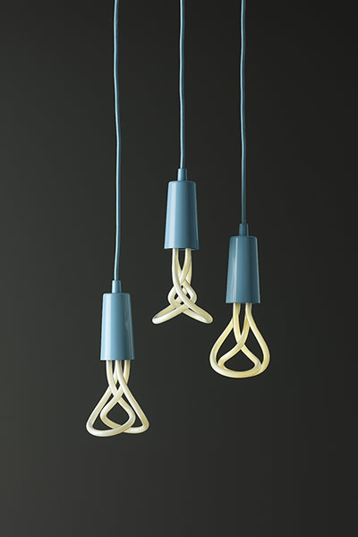 Homes - blue lines: blue dropcap pendant lamps