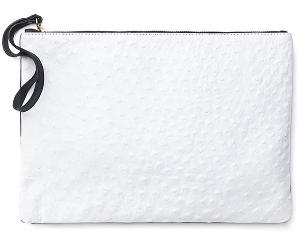 Clutch bag gallery: White Ostrich