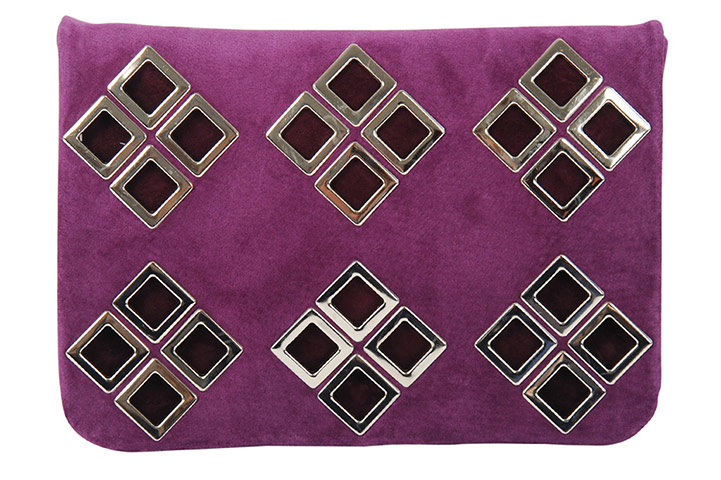 Clutch bag gallery: Purple suede