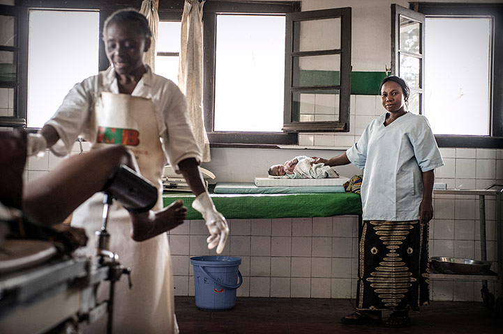 Making babies: A newborn baby in the maternity ward of Mosango Hospital