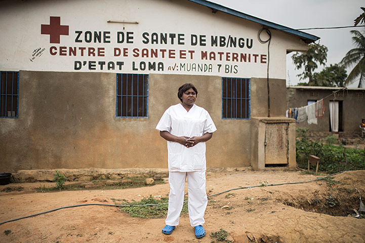 Making babies: Nurse Abetty Kuntima outside the health centre she runs in Mbanza Ngungu