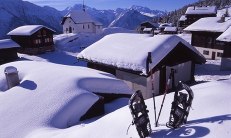 The winter sports village of Bettmeralp, Switzerland