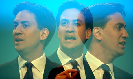 Guardian photographer Graeme Robertson captures everyside of Ed Miliband as he speaks.