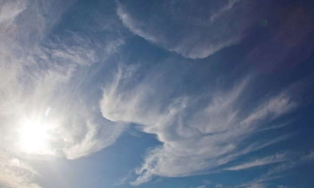 Can you see it? A cirrus cloud resembling a swooping bird is pictured in the skies over Filton, Bristol, this morning.