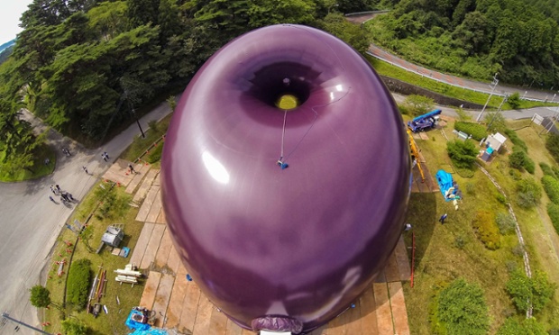 The world's first inflatable concert hall in the disaster-hit northeastern coast town of Matsushima in Miyagi prefecture, Japan. British sculptor Anish Kapoor and Japanese architect Arata Isozaki created the unusual Ark Nova, a balloon made of a coated polyester material, which has been erected at a park in Matsushima for the concert hall. The first event will run from September 27 through October 14, including performances by the Sendai Philharmonic Orchestra and traditional Japanese kabuki theatre.