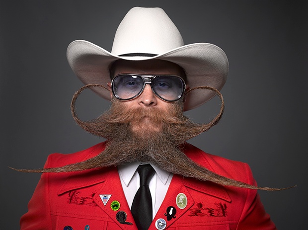A beard shaped liked scissors, oh the irony! This carefully crafted creation is just one of many on show at the New Orleans Just for Men National Beard and Moustache Championships in the USA.