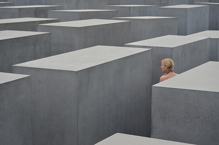Your Pictures - Maze: girl with blonde hair in concrete maze