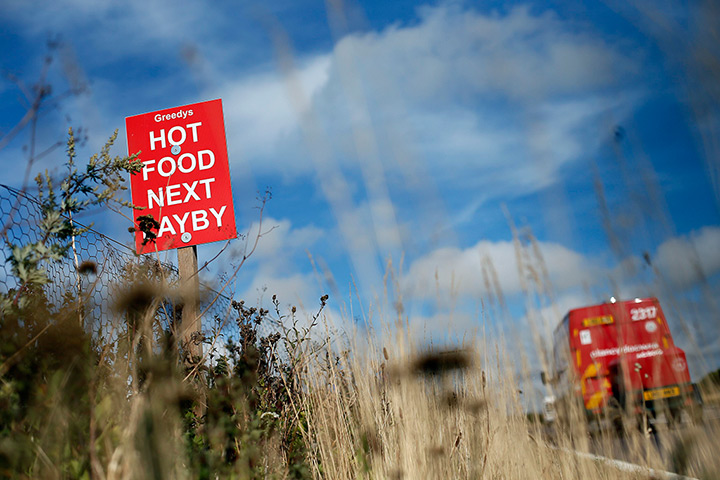 Roadside snacks: A sign on the A27 near Lewes