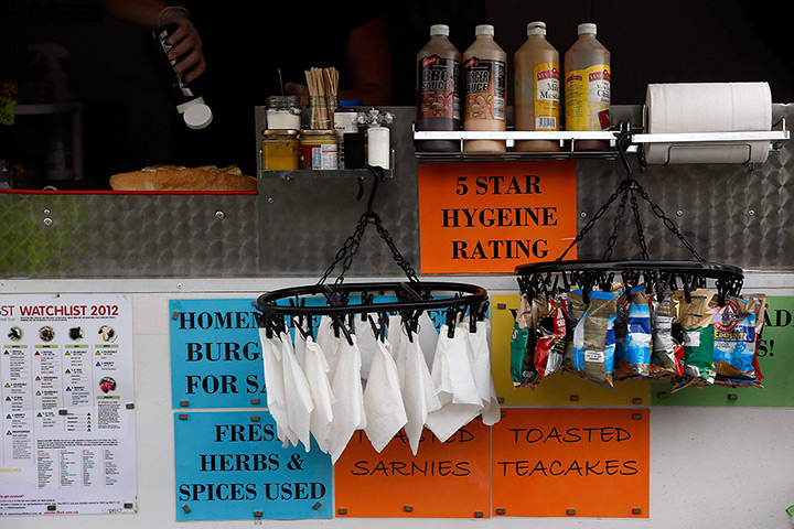 Roadside snacks: Claire-Suzanne Izard prepares food in her snack trailer along the A421 near