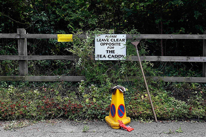 Roadside snacks: A sign in a layby along the A422 near Brackley