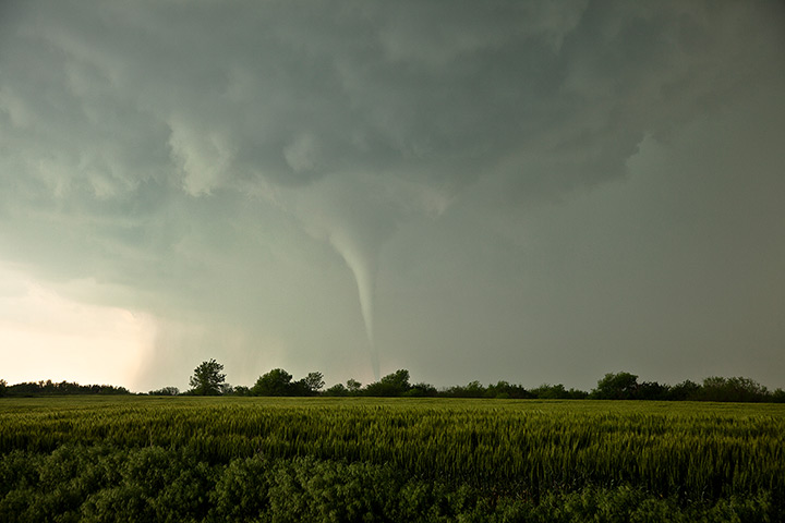 Storm cloud formations: a skinny tornado near South Haven, Kansas