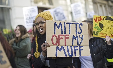 More effective? A protester on a Muff March in Harley Street, London, 2011. 