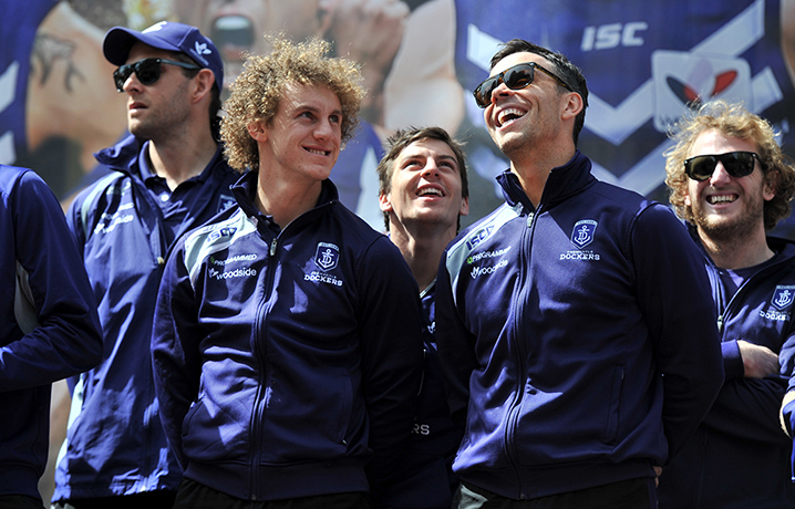 AFL Parade: Fremantle Dockers supporters gather 