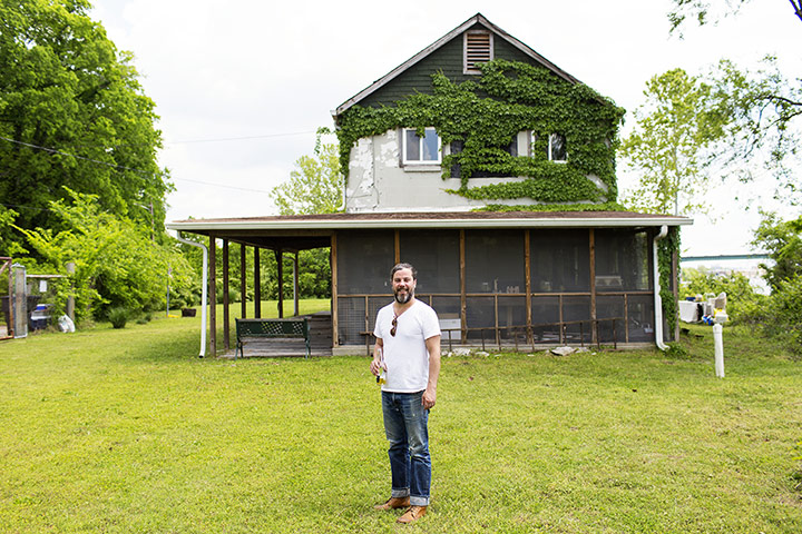 The Selby: Drew Parks standing in front of his home