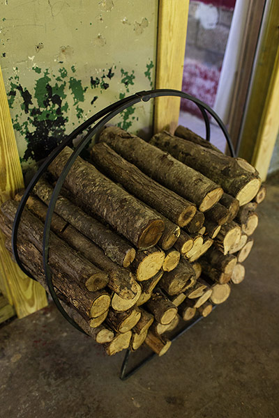 The Selby: Firewood stacked inside ready for winter