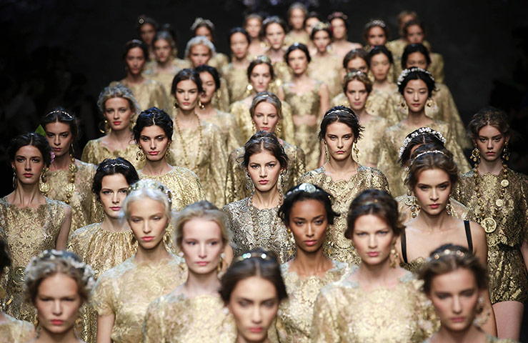 20 Photos: Models present creations from Dolce & Gabbana during Milan fashion week
