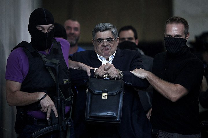 Weekend in pictures: Athens, Greece: The leader of ultra-right wing Golden Dawn party Nikos Mich