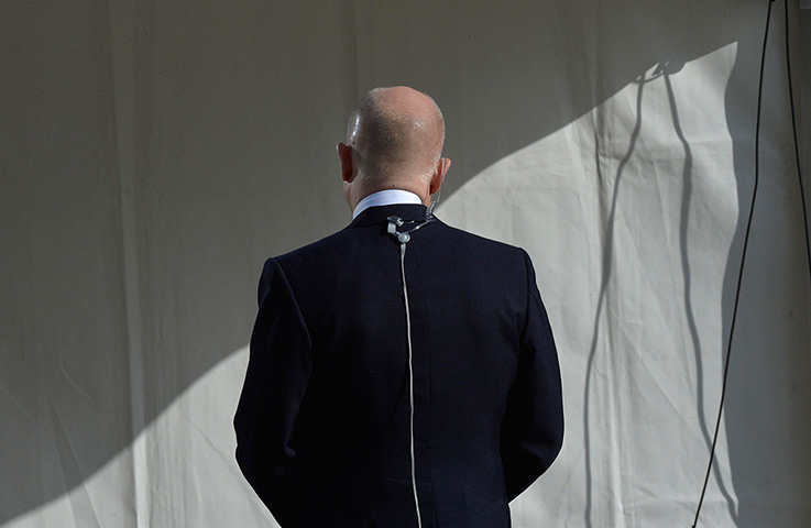 Weekend in pictures: Manchester, England: Foreign Secretary William Hague speaks during a televi