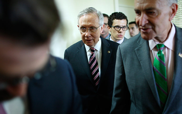 us shutdown: U.S. Senate Majority Leader Reid 