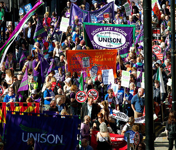 Demos at Tory conference: Demos at Tory conference