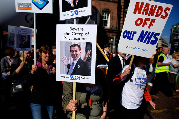 Demos at Tory conference: Demos at Tory conference