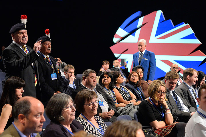Demos at Tory conference: Demos at Tory conference
