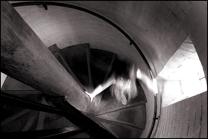 Your pics - mysterious: black and white pic with blurred image of child 