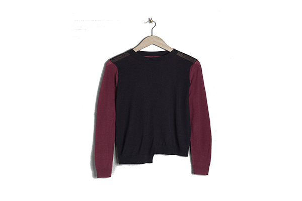 Autumn sweatshirts: Autumn sweatshirts assymetric black with maroon sleeves by & Other Stories