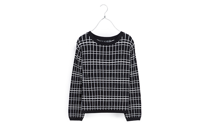 Autumn sweatshirts: Autumn sweatshirts black and white grid checked jumper by Zara