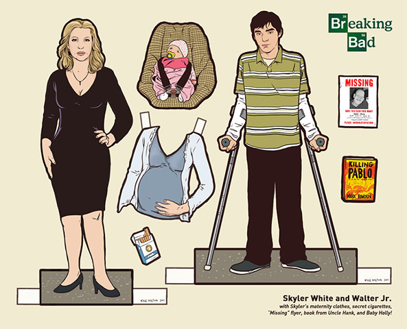 Breaking Bad merchandise: Skyler, Walter Jr and Holly paper dolls 