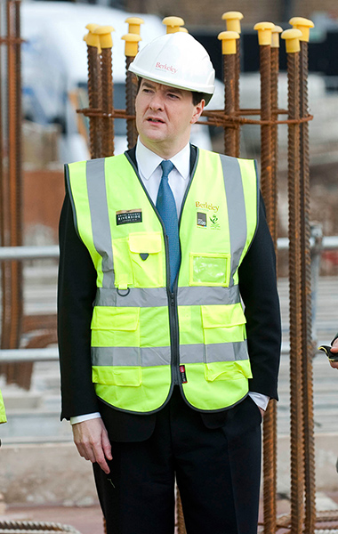 Hi-vis Osborne: George Osborne in London