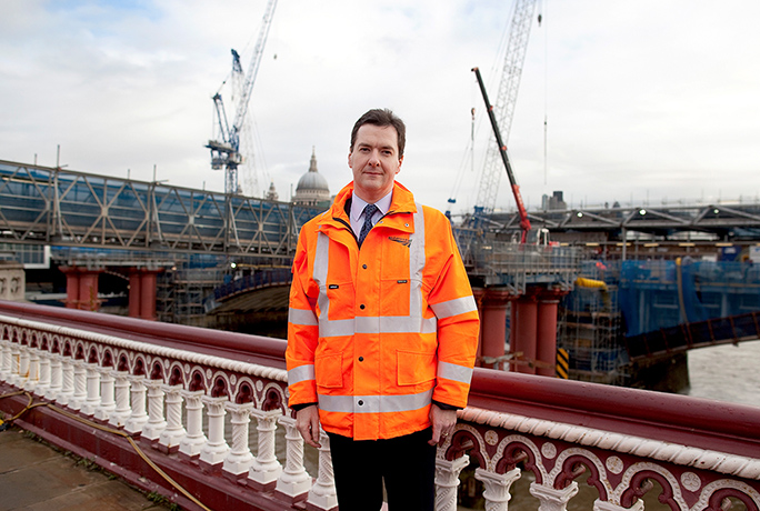 Hi-vis Osborne: George Osborne visits Thameslink construction site