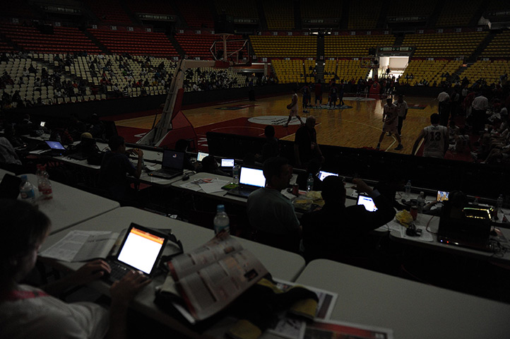 Venezuela blackout: The Poliedro stadium in Caracas taken during the Spain 2014 World Cup quali