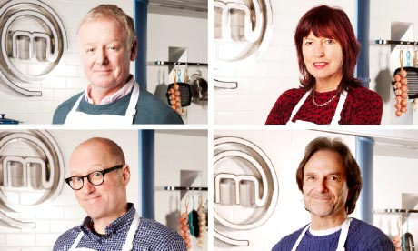 Who's the master? Clockwise, Les Dennis, Janet Street-Porter, Brian Capron and Ade Edmondson.