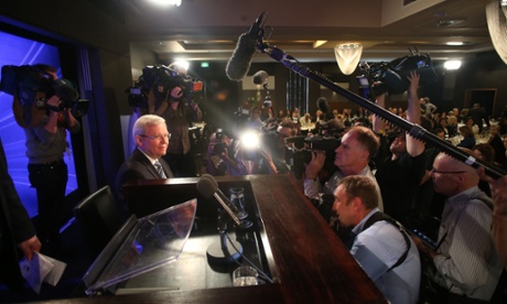The Prime Minister Kevin Rudd at the National Press Club in Canberra this afternoon to give his pre election address to the Nation, Thursday 5th August 2013