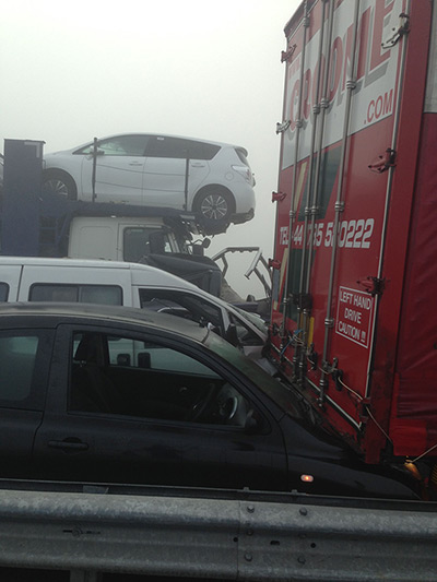 Sheppy car crash: Dozens of vehicles ploughed into each other after a huge pile up