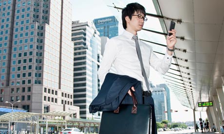 Businessman using mobile