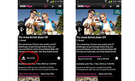 BBC iPlayer Android video downloads