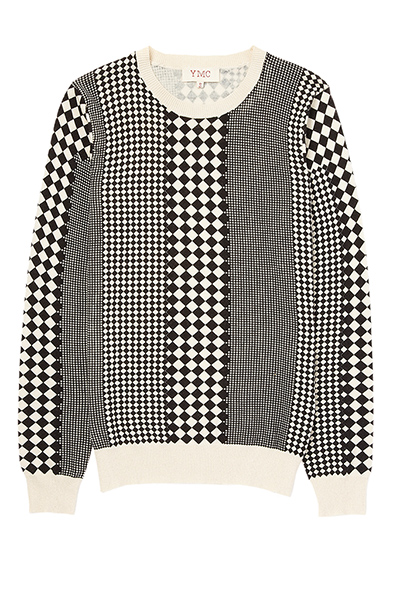 best knits: checkerboard pattern jumper black and white
