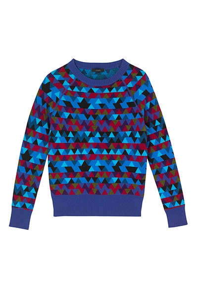 best knits: red blue black diamond knit patterned jumper
