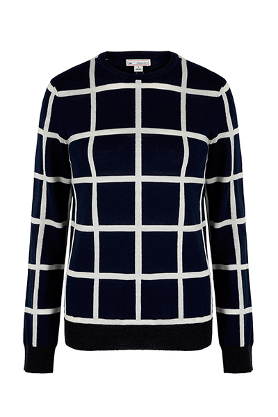 best knits: black white windowpane print jumper