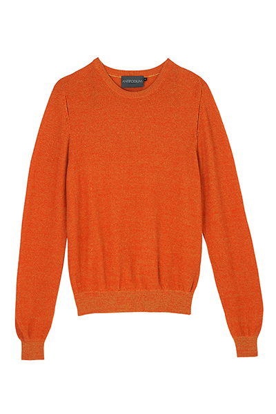 best knits: orange crew neck jumper