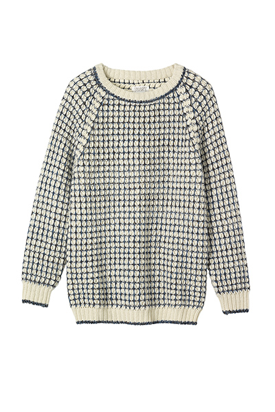 best knits: textured jumper dark blue cream