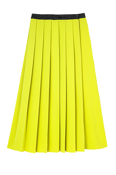 best skirts: yellow pleated skirt