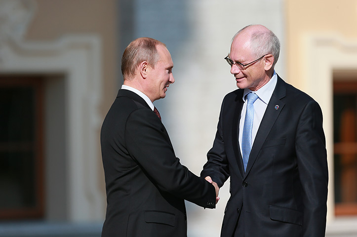 G20 official welcome: President Vladimir Putin and Herman Van Rompuy, Chairman of the European Co