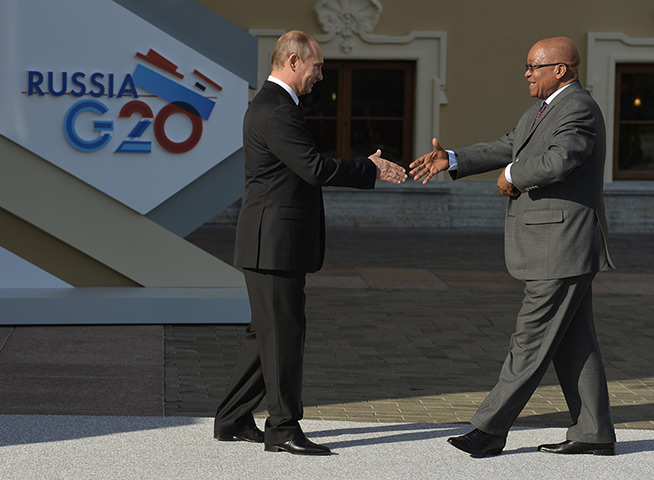 G20 official welcome: with South Africa's President Jacob Zuma