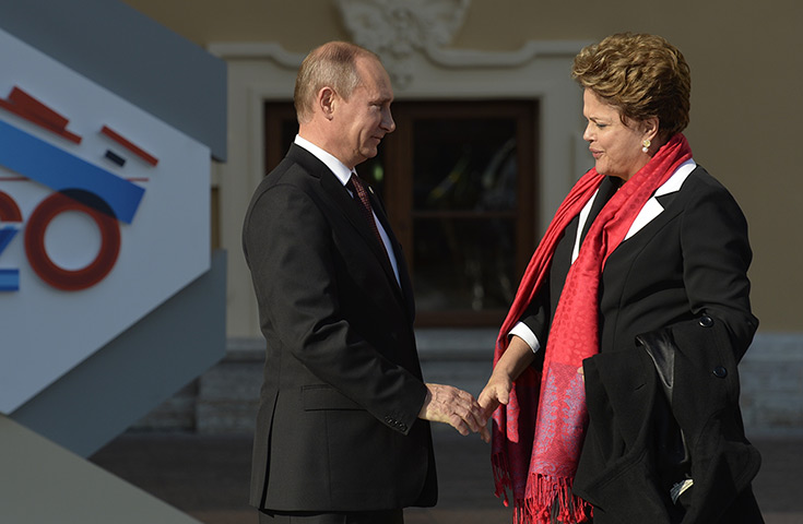 G20 official welcome: with Brazil's President Dilma Rousseff