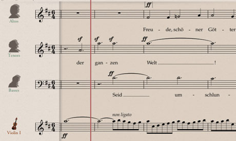 Beethoven's 9th Symphony app screen shot