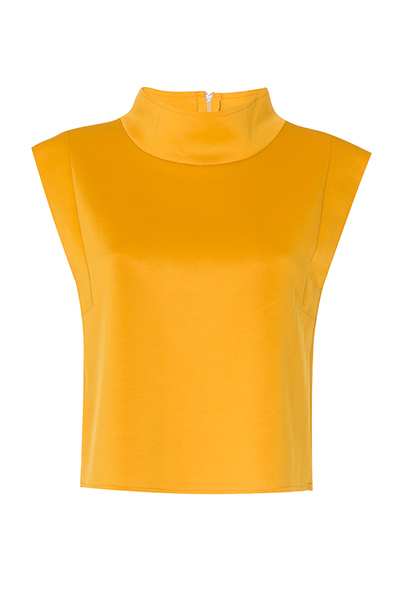 best tops: sleeveless funnel neck top yellow